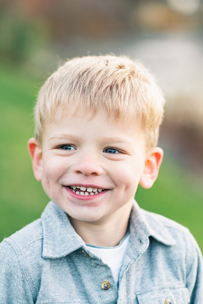woodstock vermont family photo session: closeup portrait of son