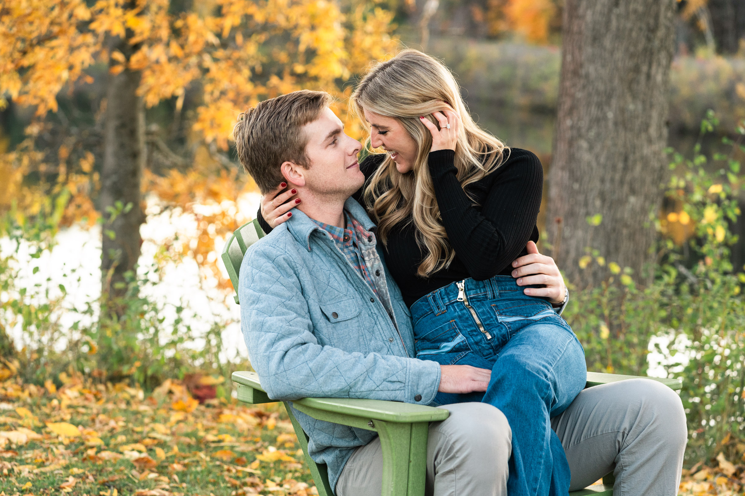 couple seated together in adirondack chair