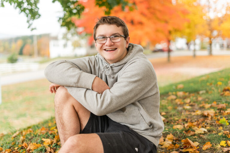 high school senior portrait, vermont fall