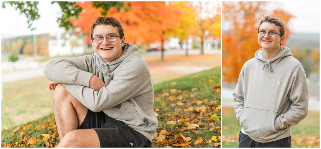 vermont high school senior portrait in autumn