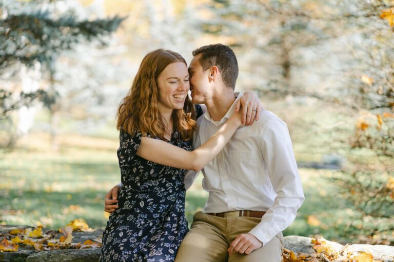 Fall engagement session in Woodstock, Vermont