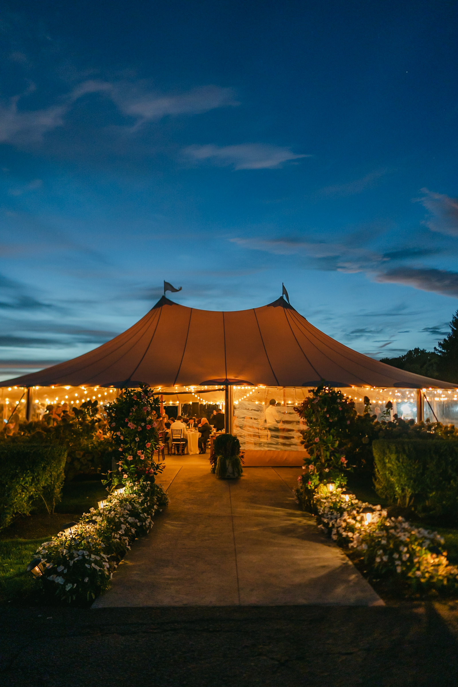 Connemara House wedding tent at North Shore Ma wedding venue