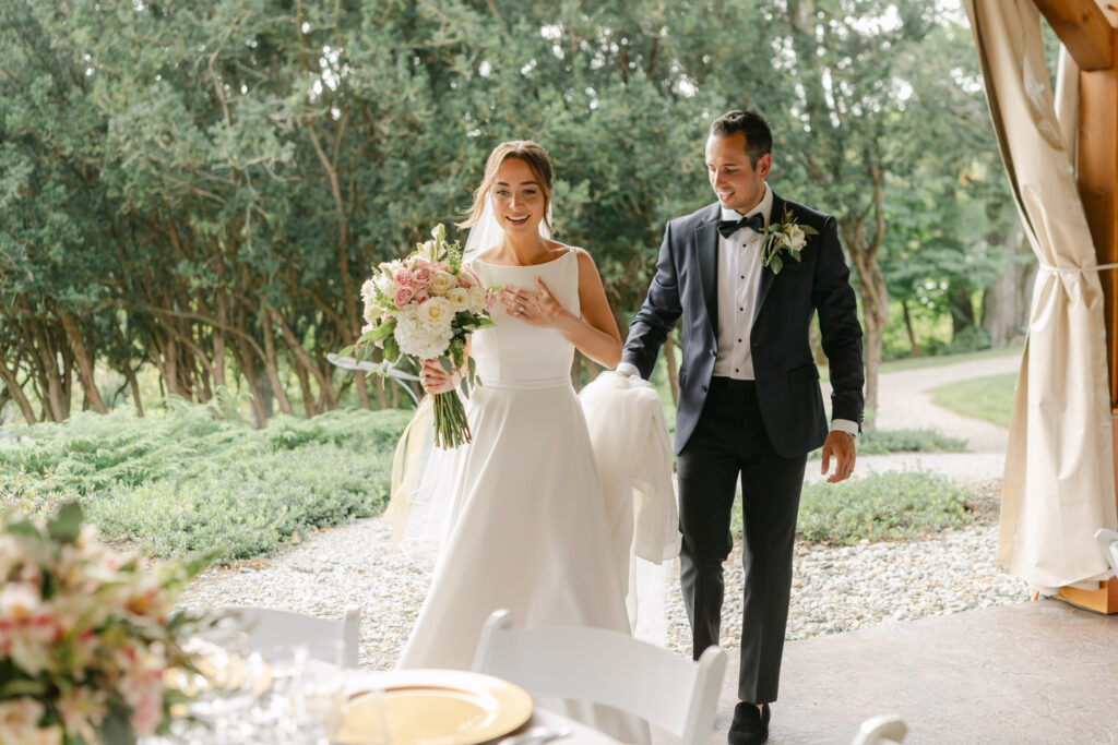Couple walking into reception at The Fells