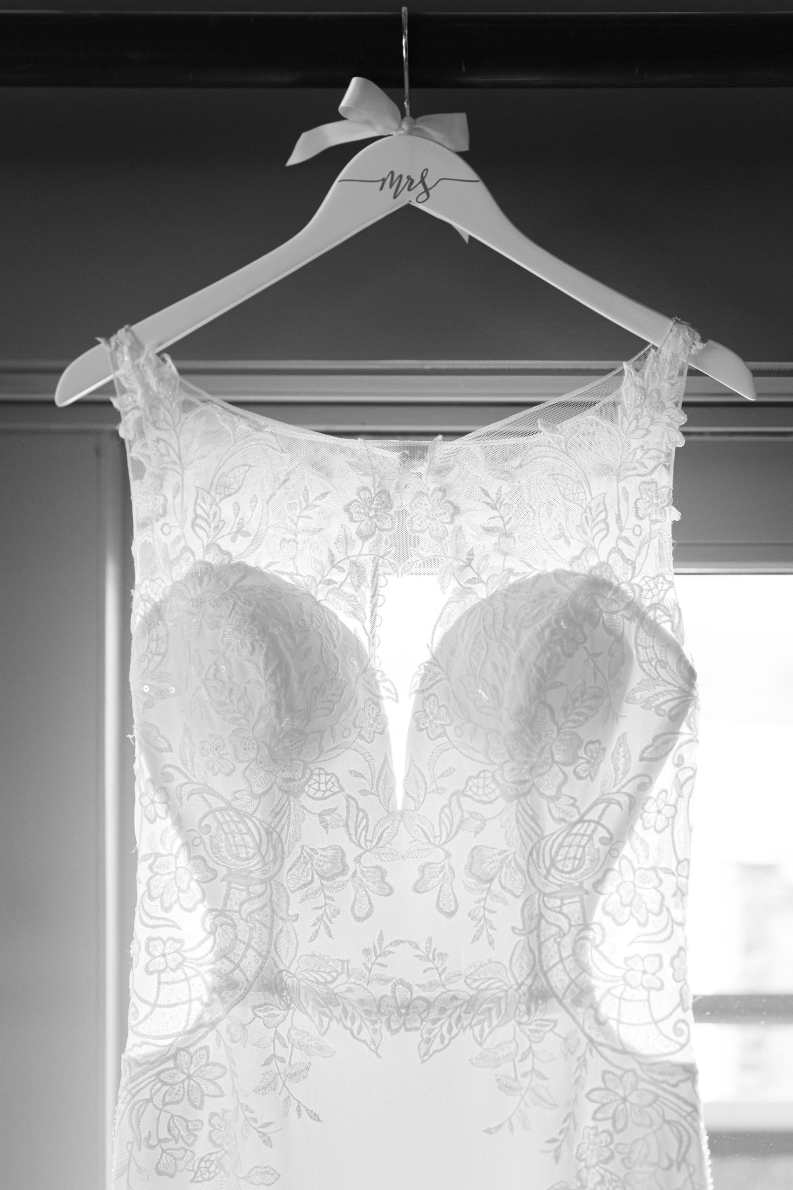backlit bridal gown