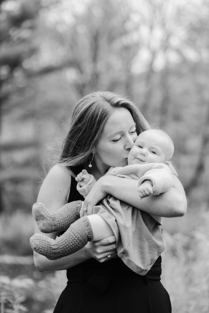 aunt snuggling baby