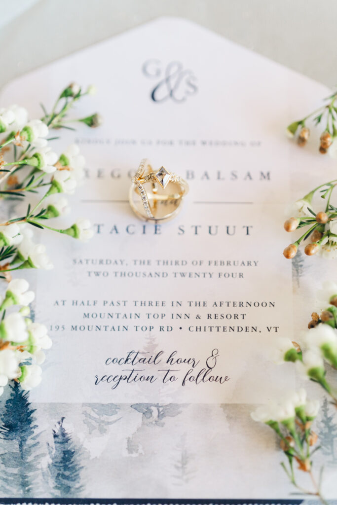 stationary flatlay with rings