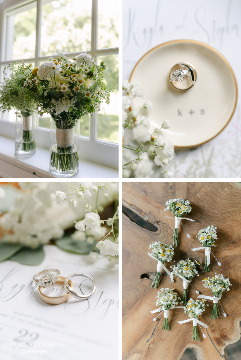 Bridal details collage taken at Quechee Inn at Marshland Farm Vermont Wedding