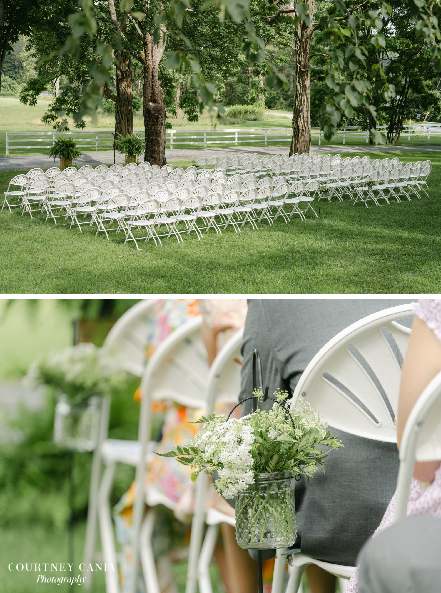 ceremony setup at quechee inn wedding