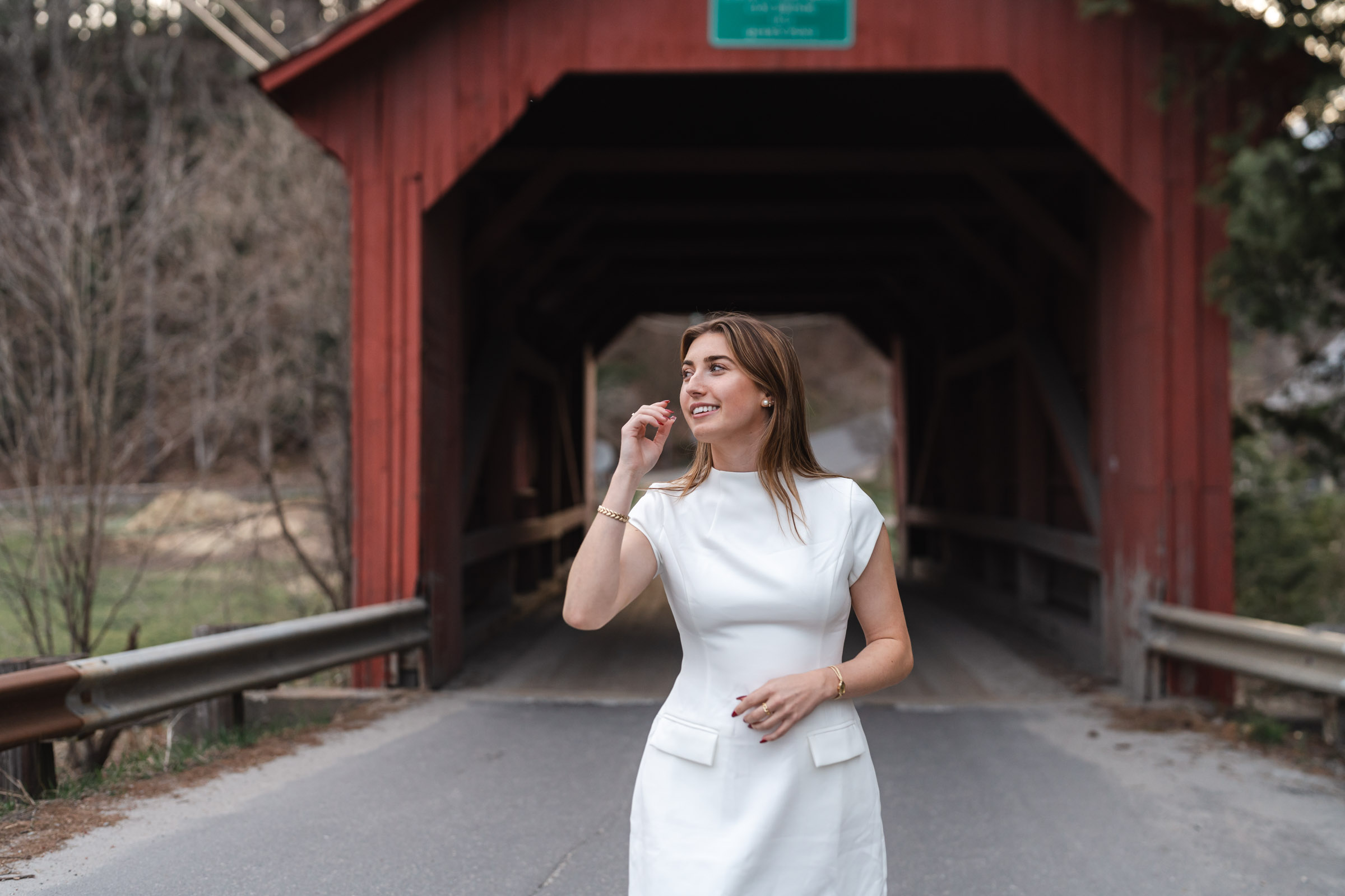 Vermont Covered Bridge Graduate Portrait Session in Northfield
