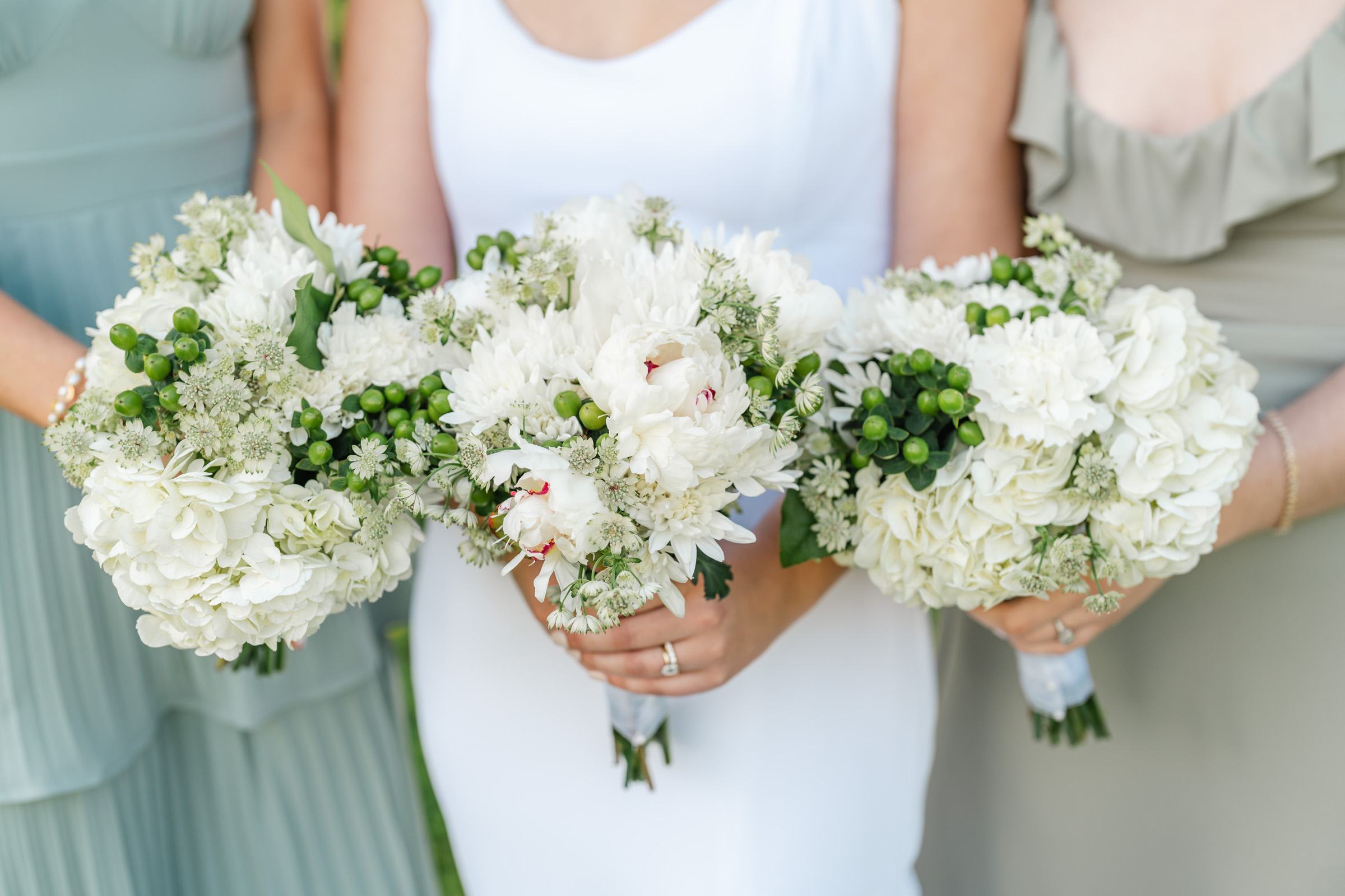 close up of bride's flowers