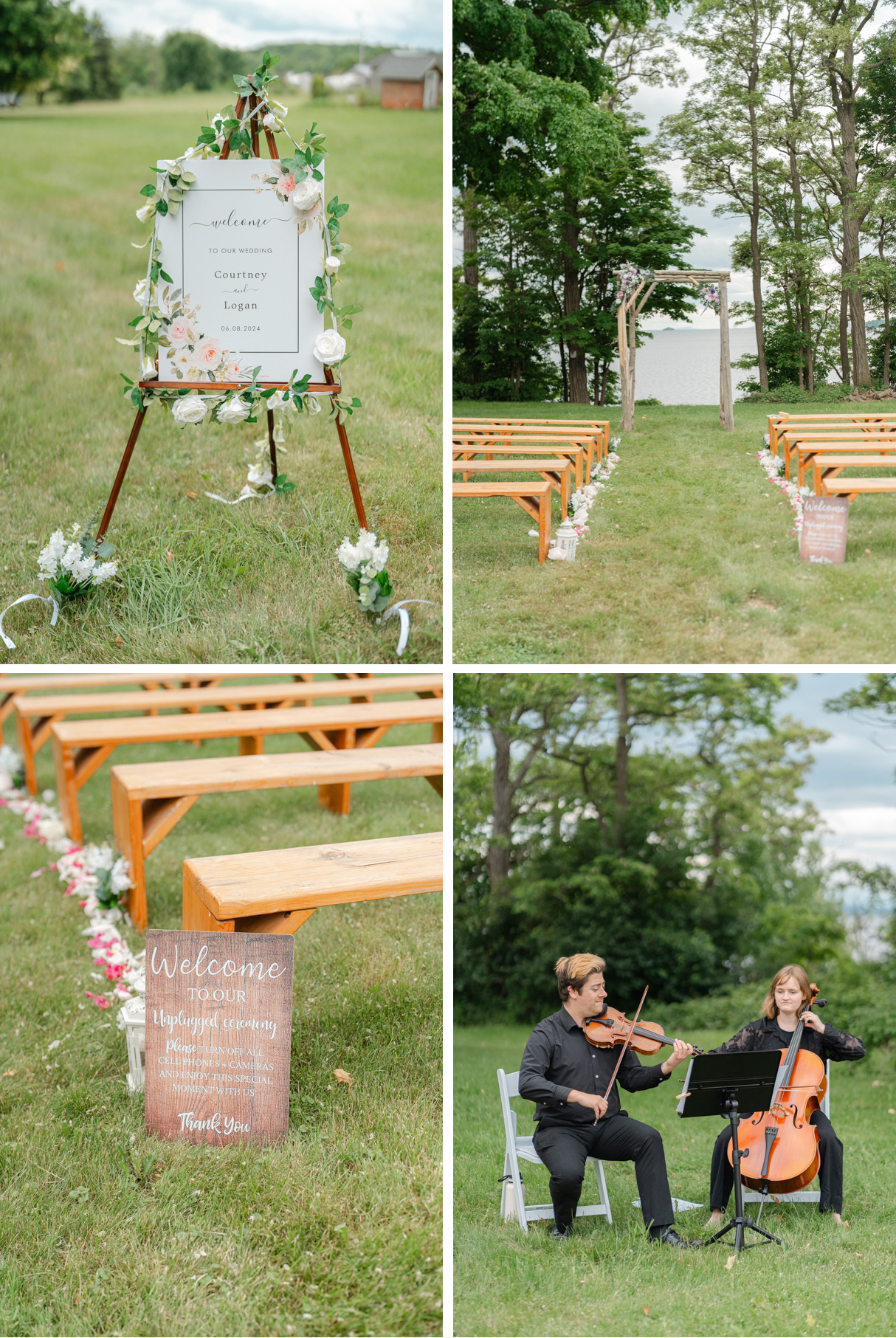 Ceremony details of Vermont wedding at Snow Farm Winery