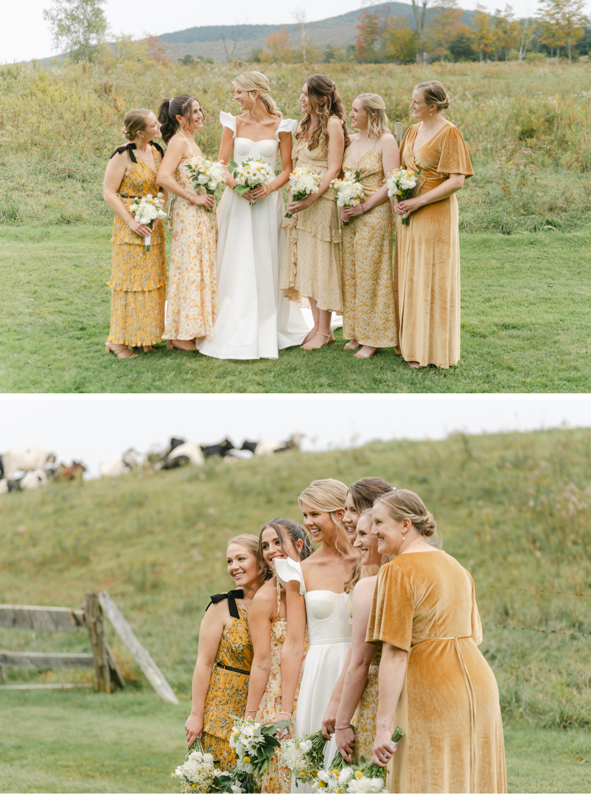 vermont wedding at Inn at round barn bridesmaid wedding party shots