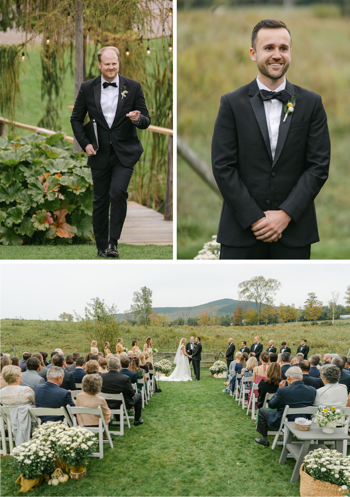 vermont wedding at Inn at round barn beginning of wedding ceremony