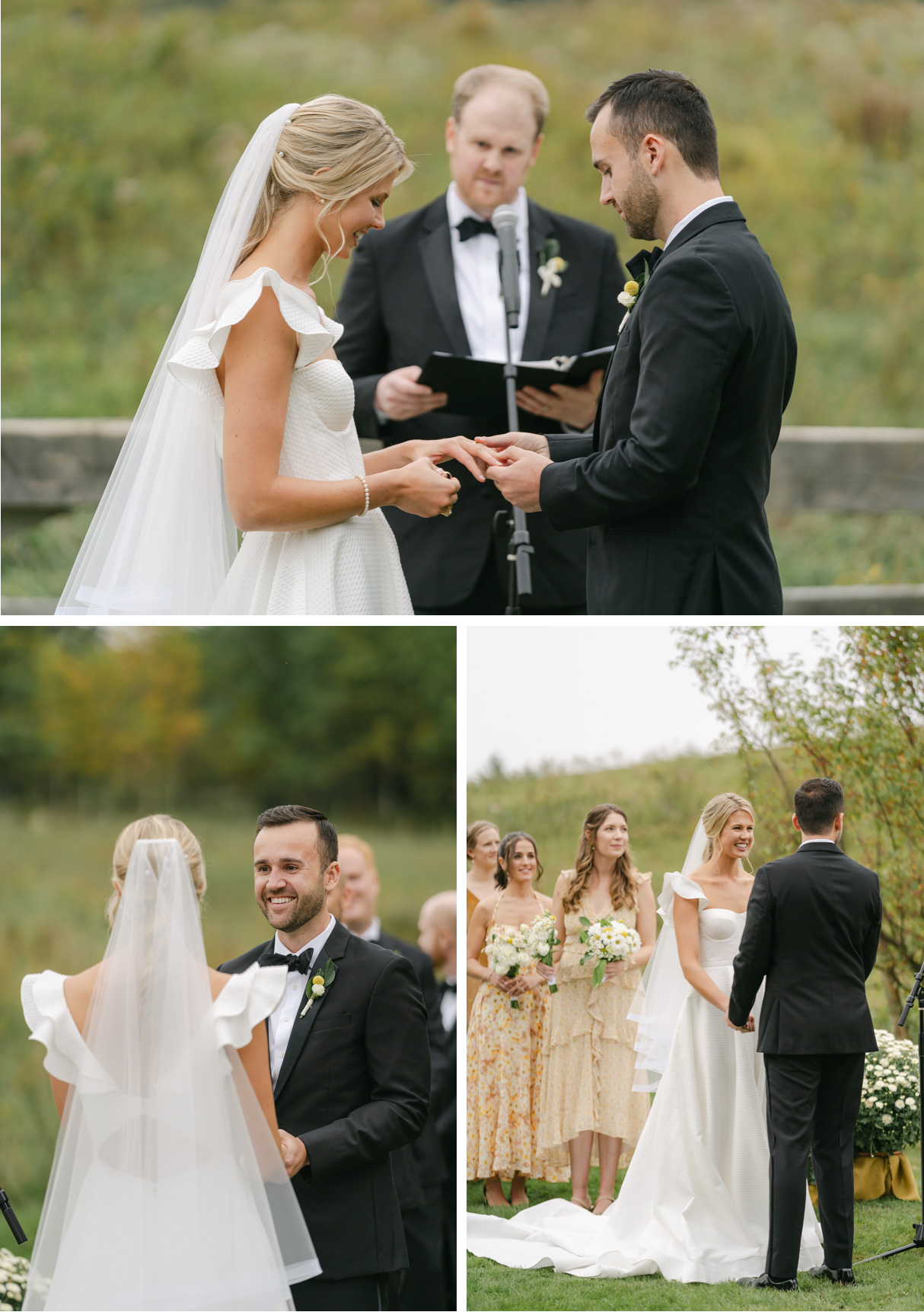 vermont wedding at Inn at round barn close-up images of couple saying vows