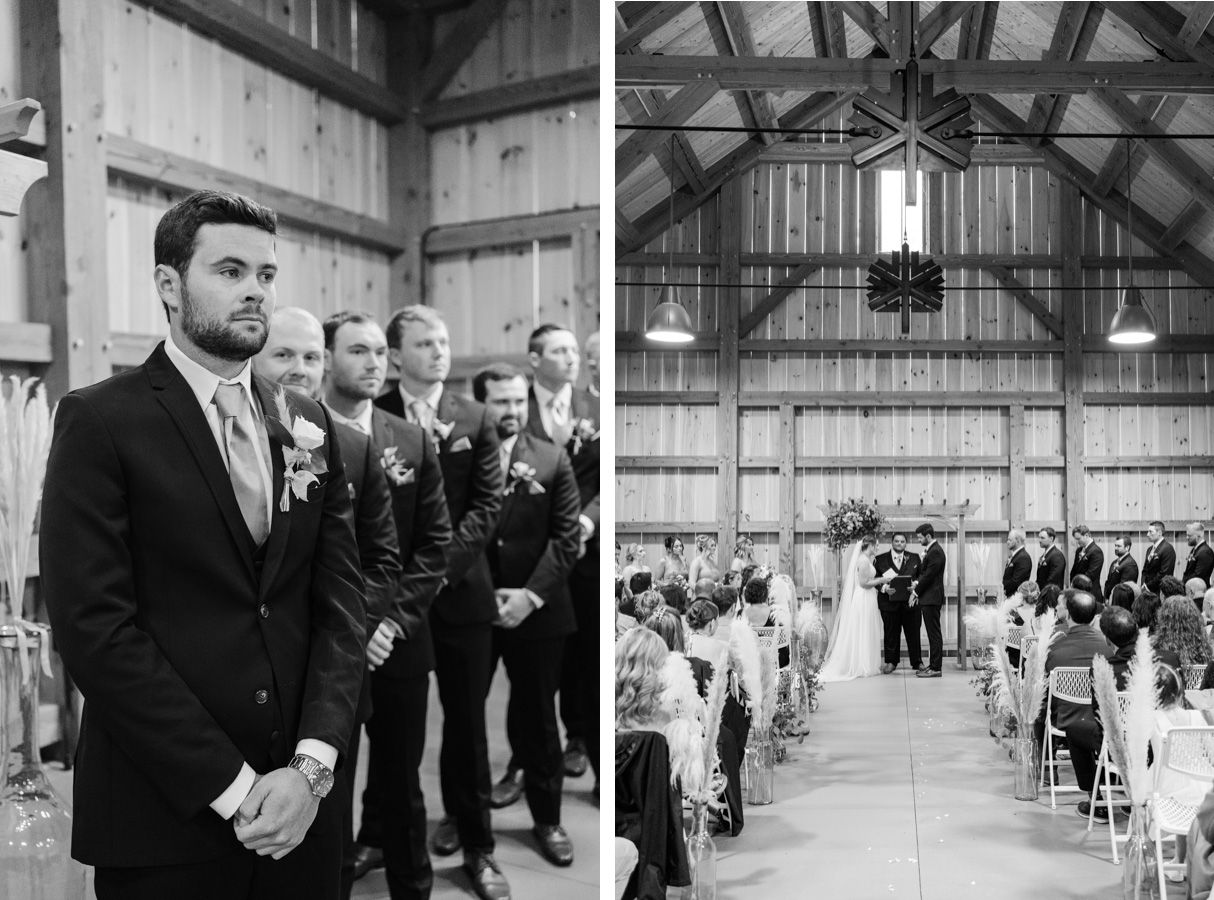 Vermont wedding at Jay Peak, groom at top of aisle