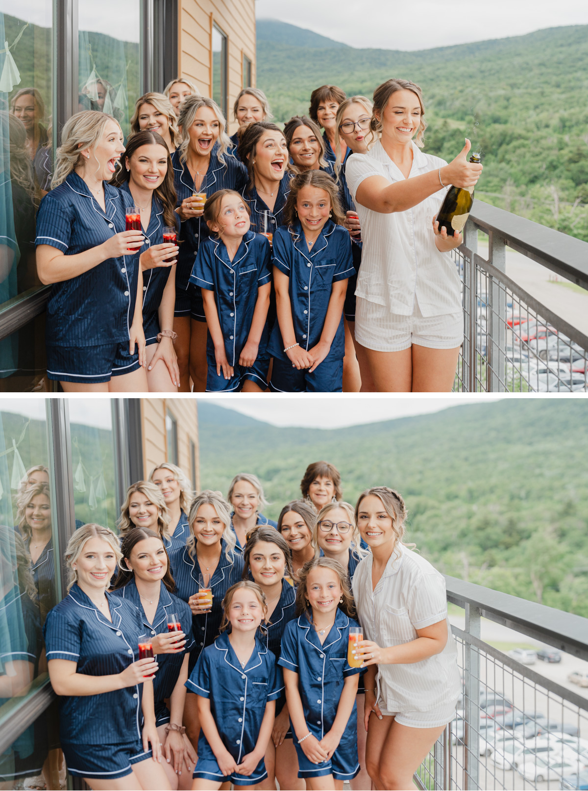 Vermont wedding at Jay Peak, champagne pop