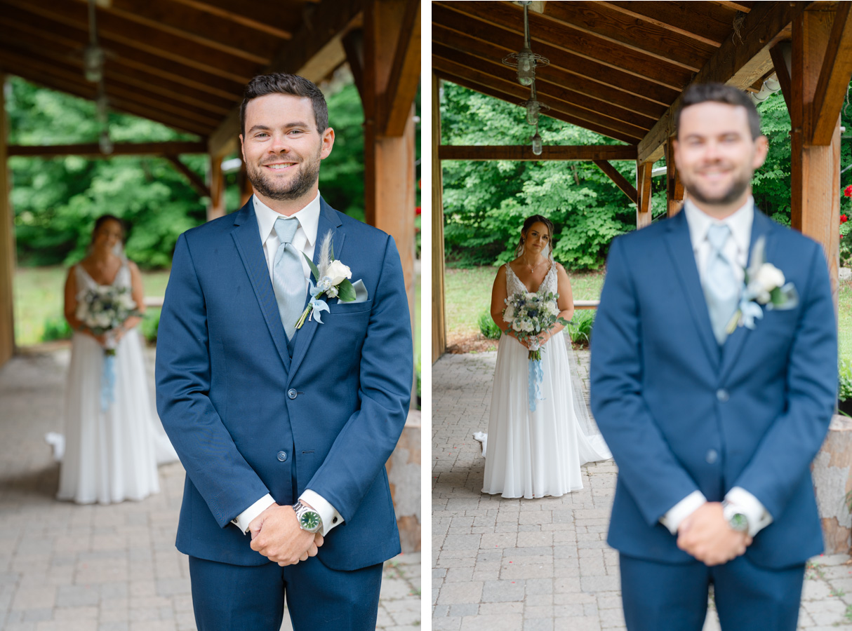 Vermont wedding at Jay Peak, groom close ups
