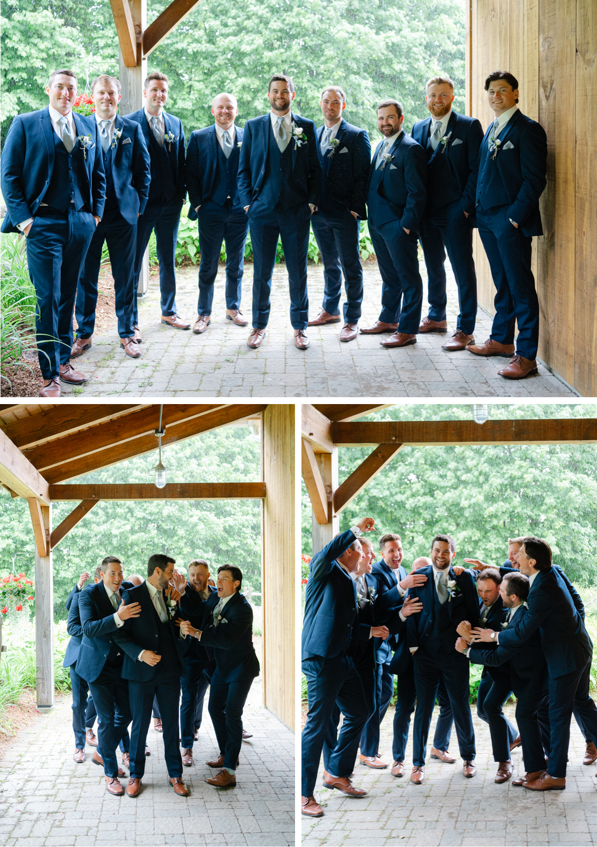 Vermont wedding at Jay Peak, wedding party groomsmen portraits