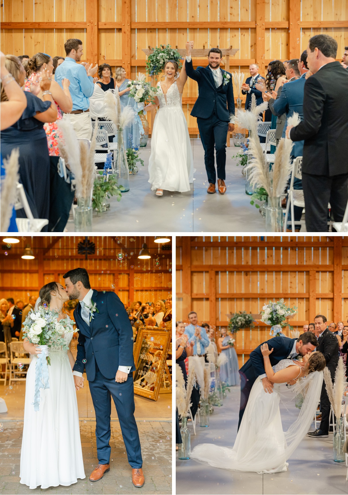 Vermont wedding at Jay Peak, ceremony, kiss down the aisle