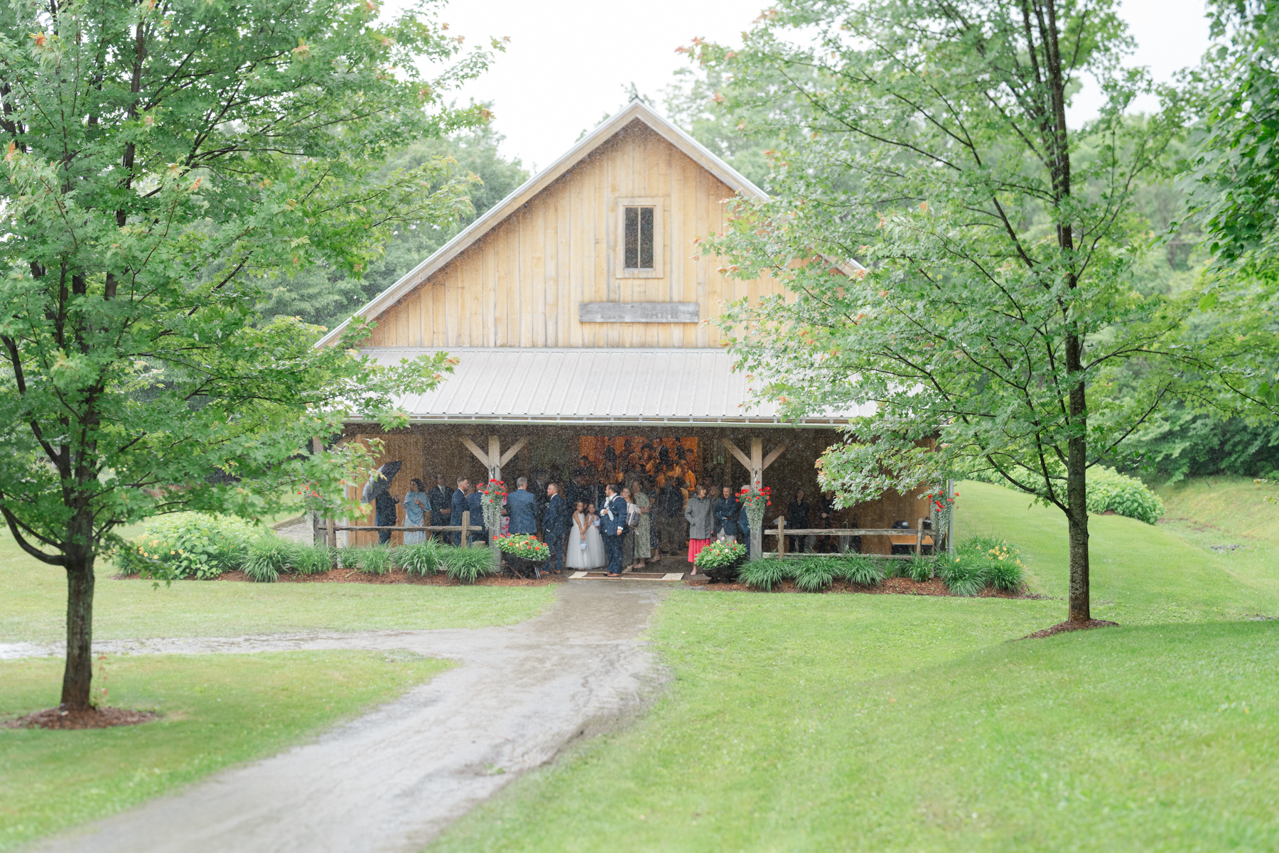 Vermont wedding at Jay Peak, rainy day venue