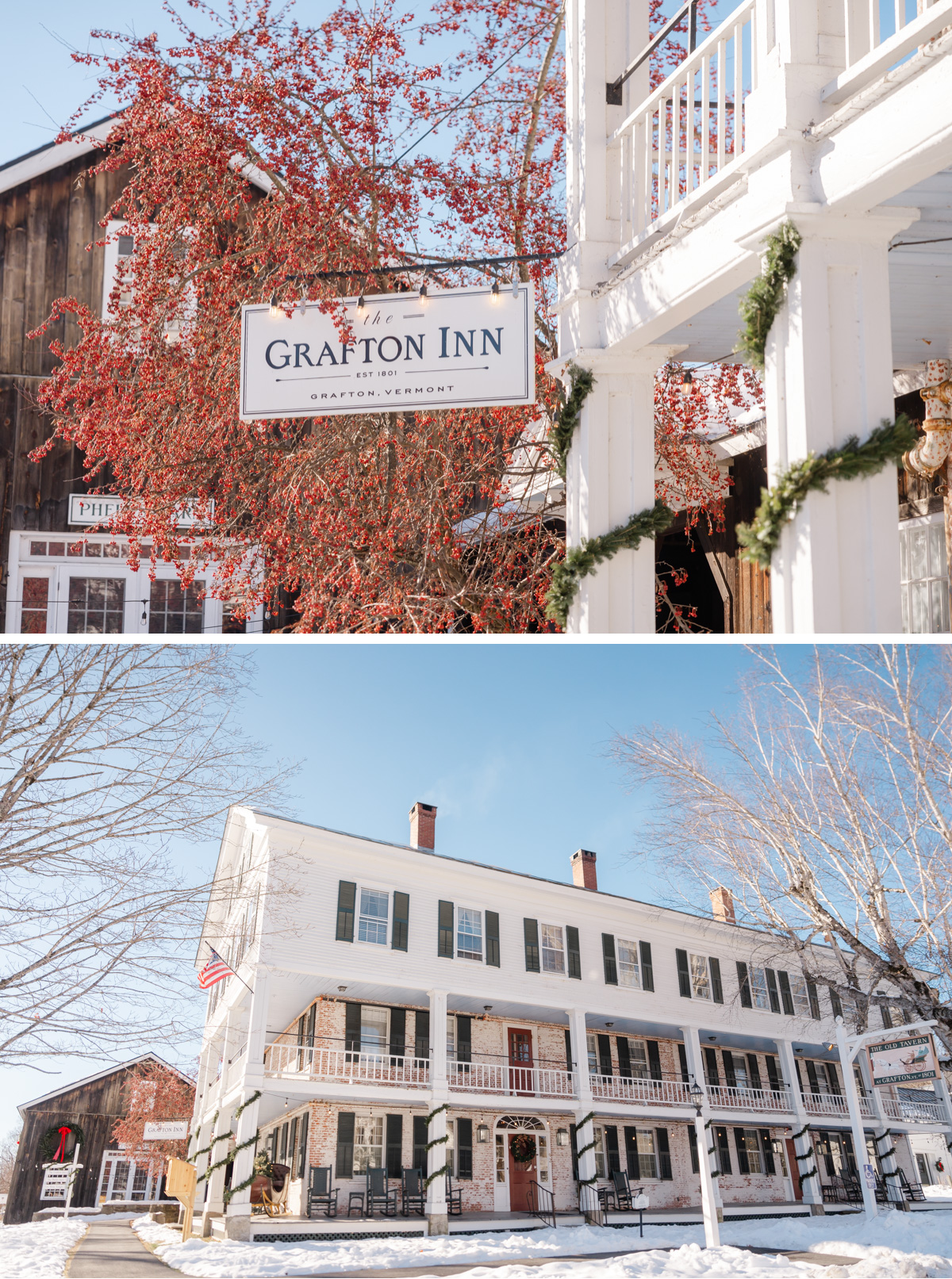 Vermont Christmas Wedding at Grafton Inn - Exterior Shots