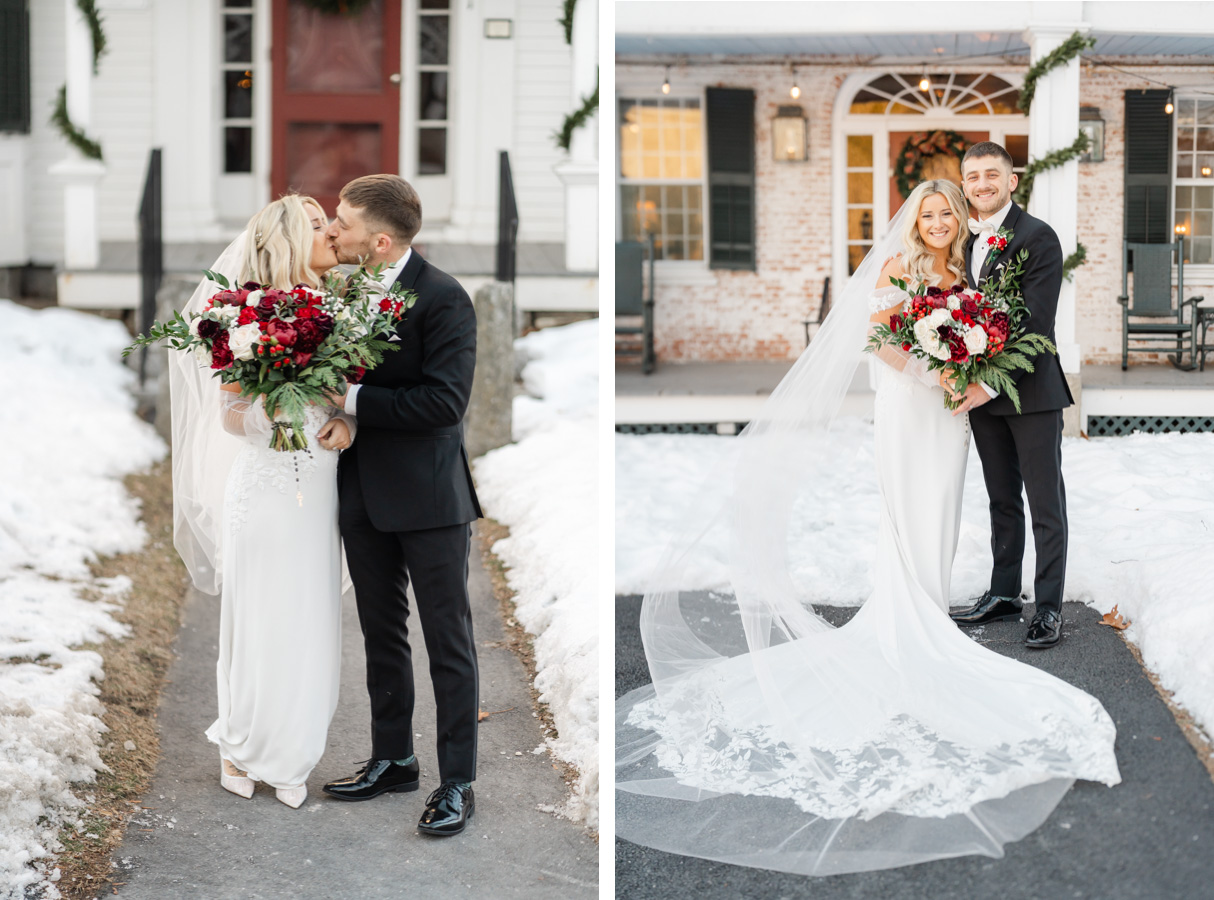 Vermont Christmas Wedding at Grafton Inn - post ceremony portraits