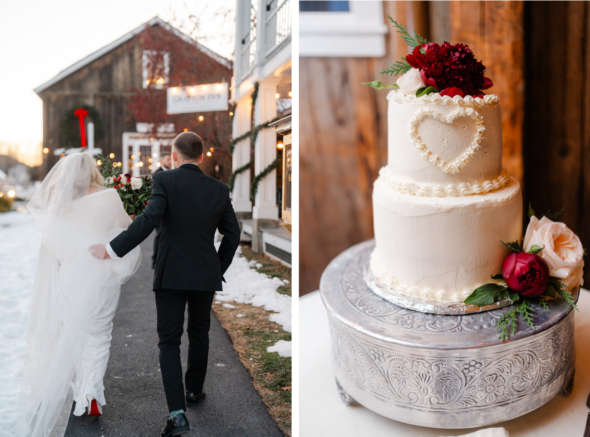 Vermont Christmas Wedding at Grafton Inn - candid heading to reception