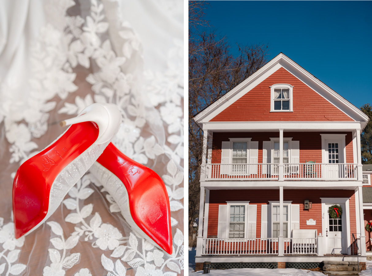 Vermont Christmas Wedding at Grafton Inn - shoe details