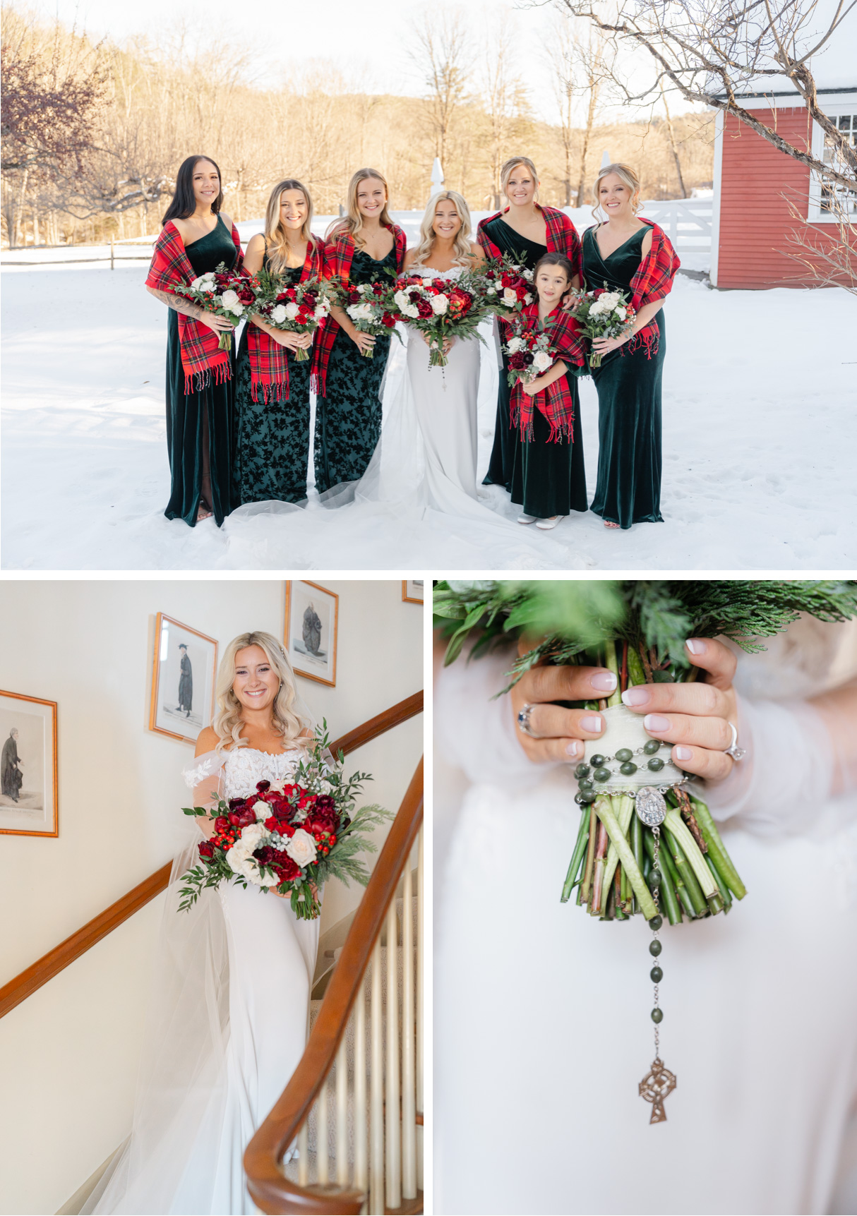 Vermont Christmas Wedding at Grafton Inn - bridal party