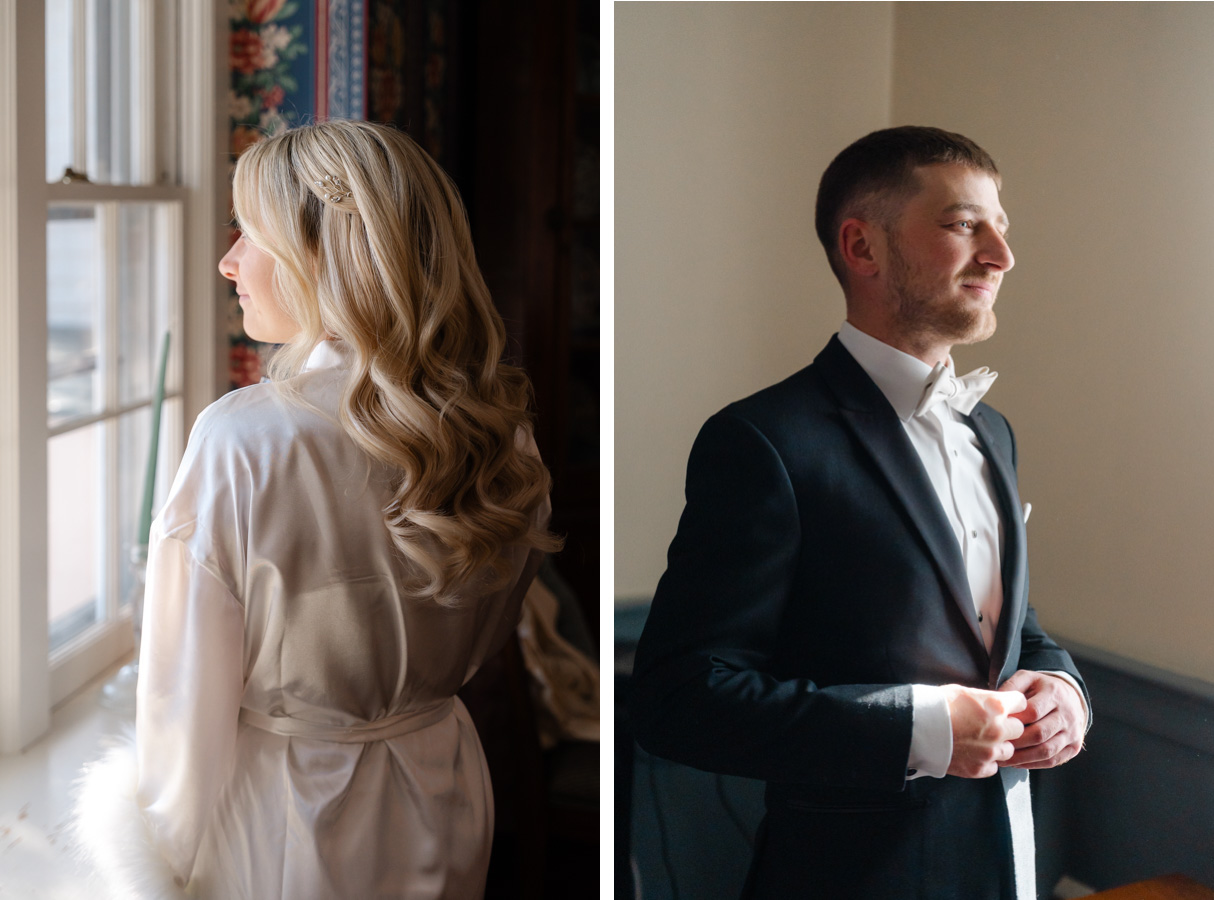 Vermont Christmas Wedding at Grafton Inn - getting ready