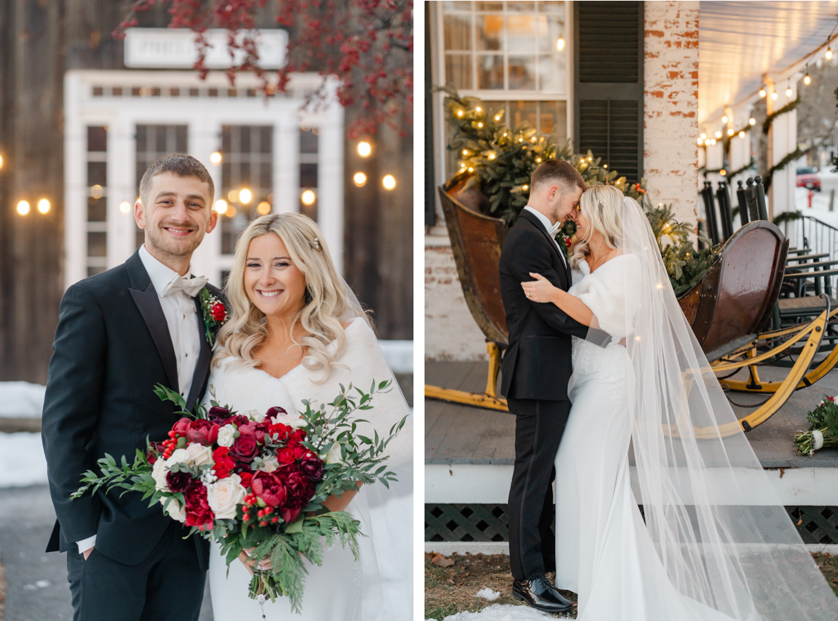 Vermont Christmas Wedding at Grafton Inn - sunset portraits