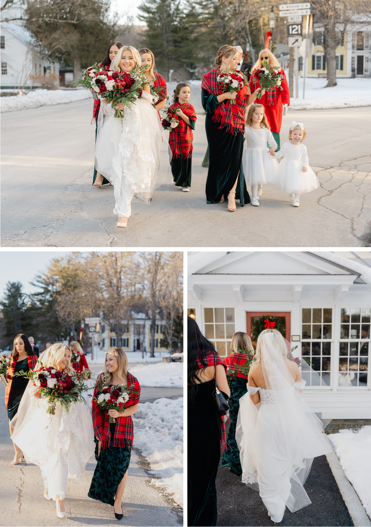 Vermont Christmas Wedding at Grafton Inn - the walk to the ceremony