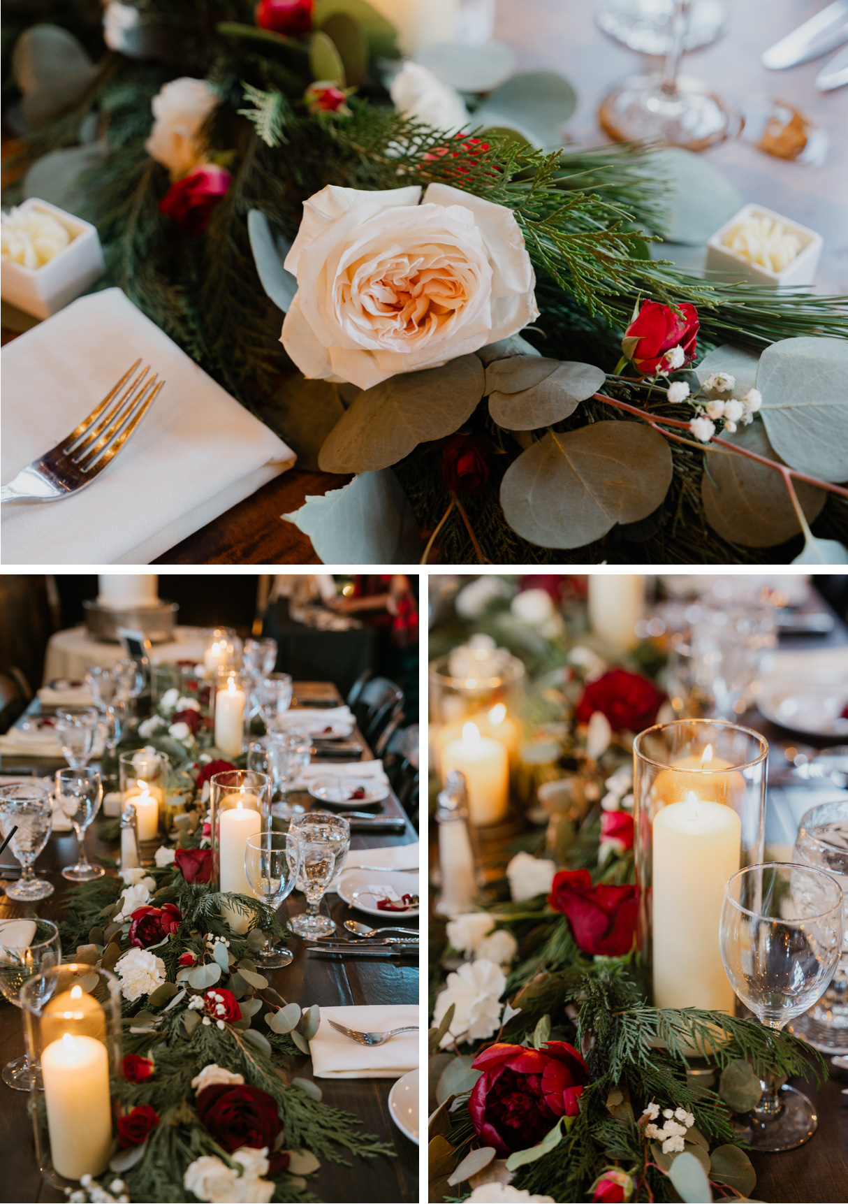 Vermont Christmas Wedding at Grafton Inn - reception details