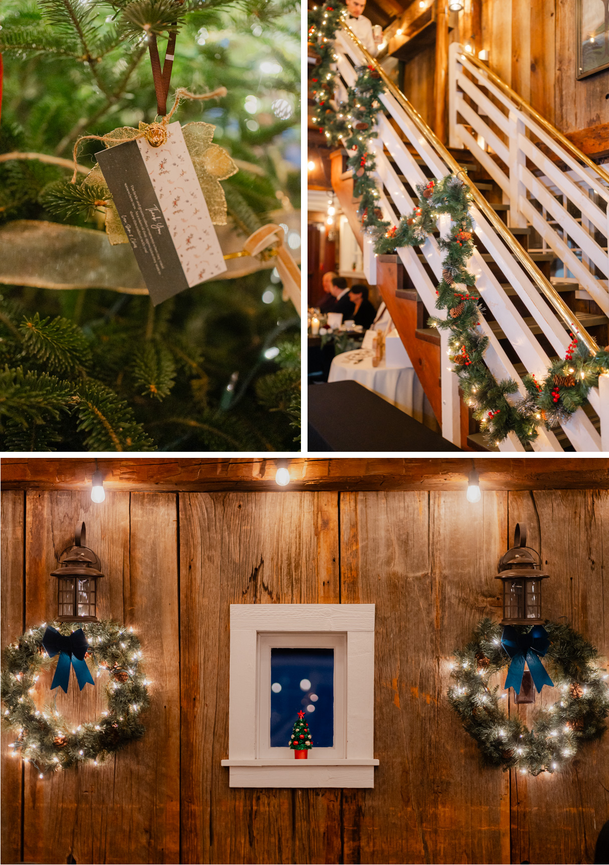 Vermont Christmas Wedding at Grafton Inn - the interior of phelps barn