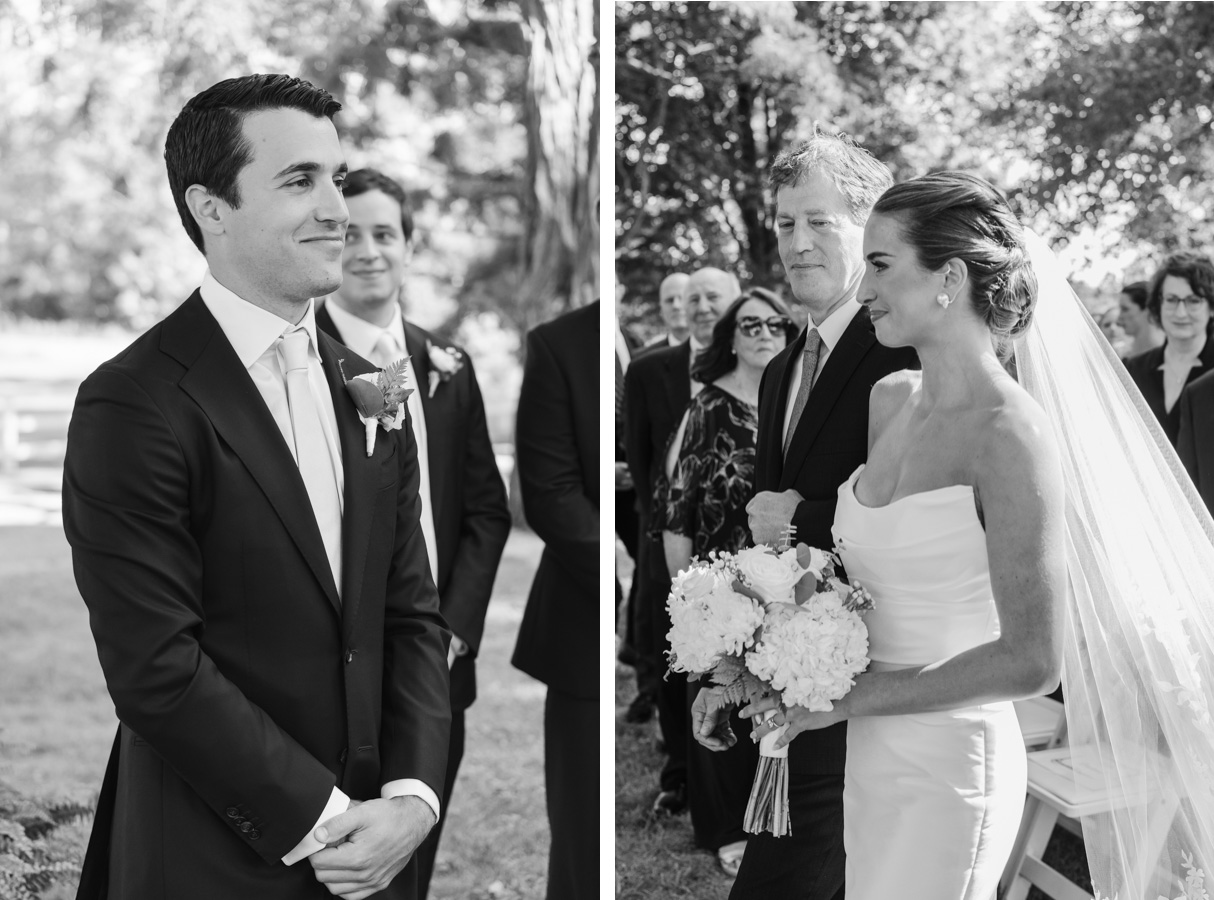 vermont wedding at the quechee inn - top of the aisle during ceremony