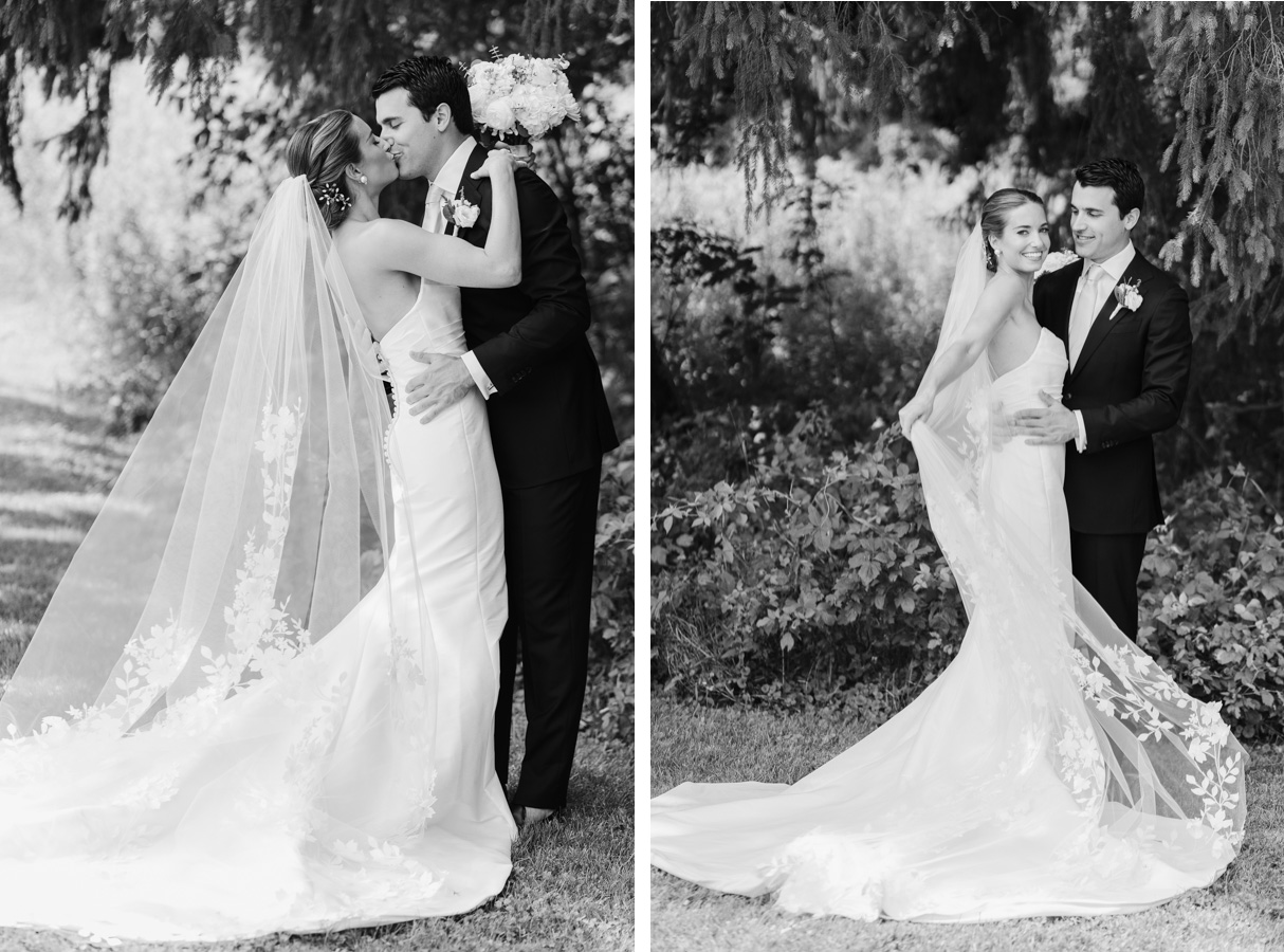 vermont wedding at the quechee inn - first look flowing dress