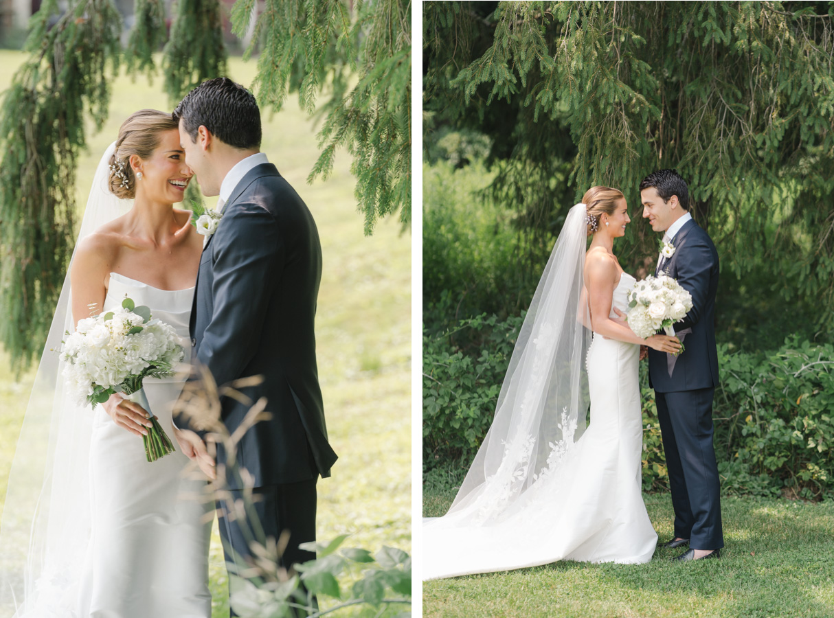vermont wedding at the quechee inn - first look romantic