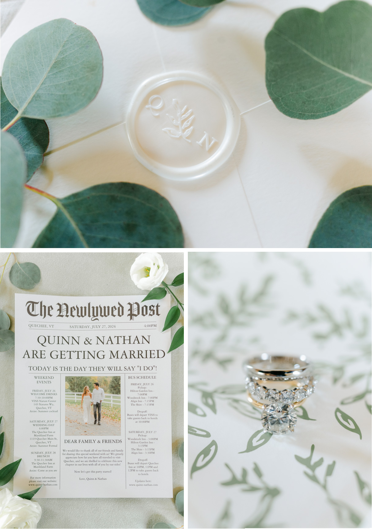 vermont wedding at the quechee inn - bridal details