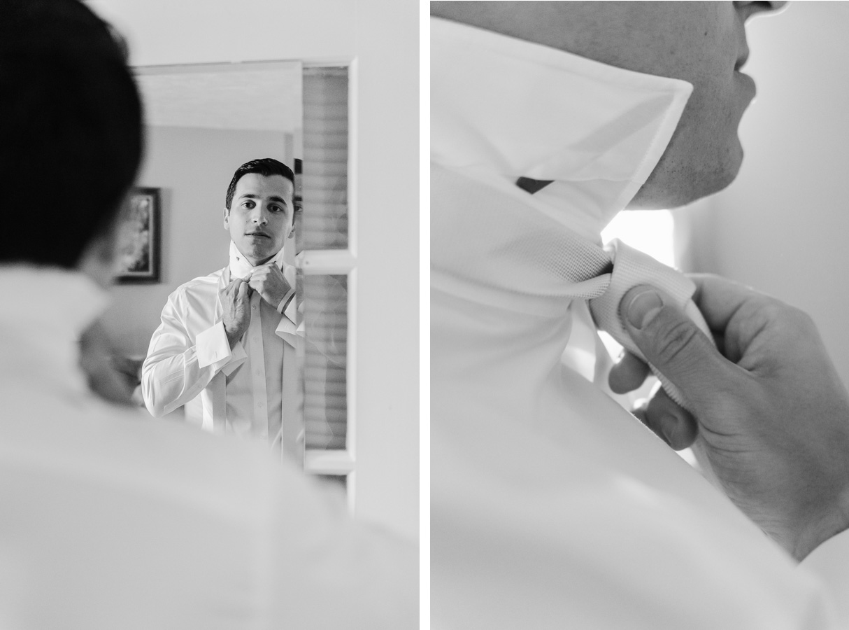 vermont wedding at the quechee inn - groom getting ready