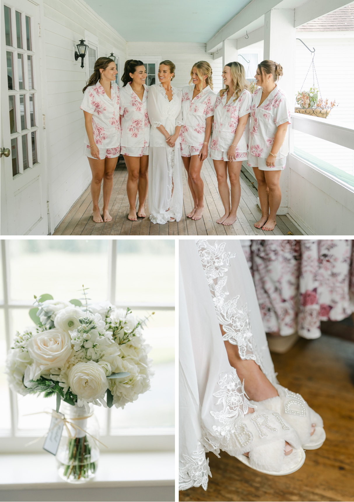 vermont wedding at the quechee inn - bridal party getting ready