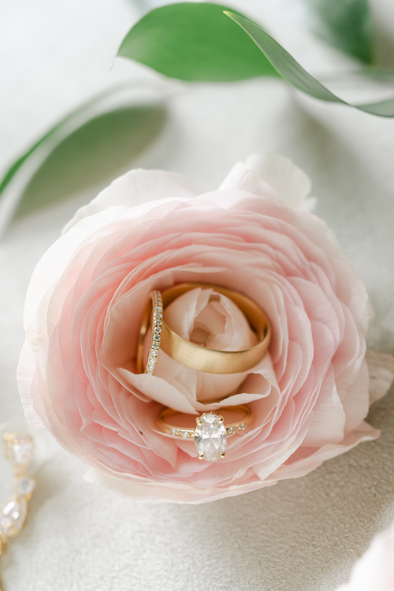 new england wedding photographer - photographing wedding at The Wilburton - ring details in flower