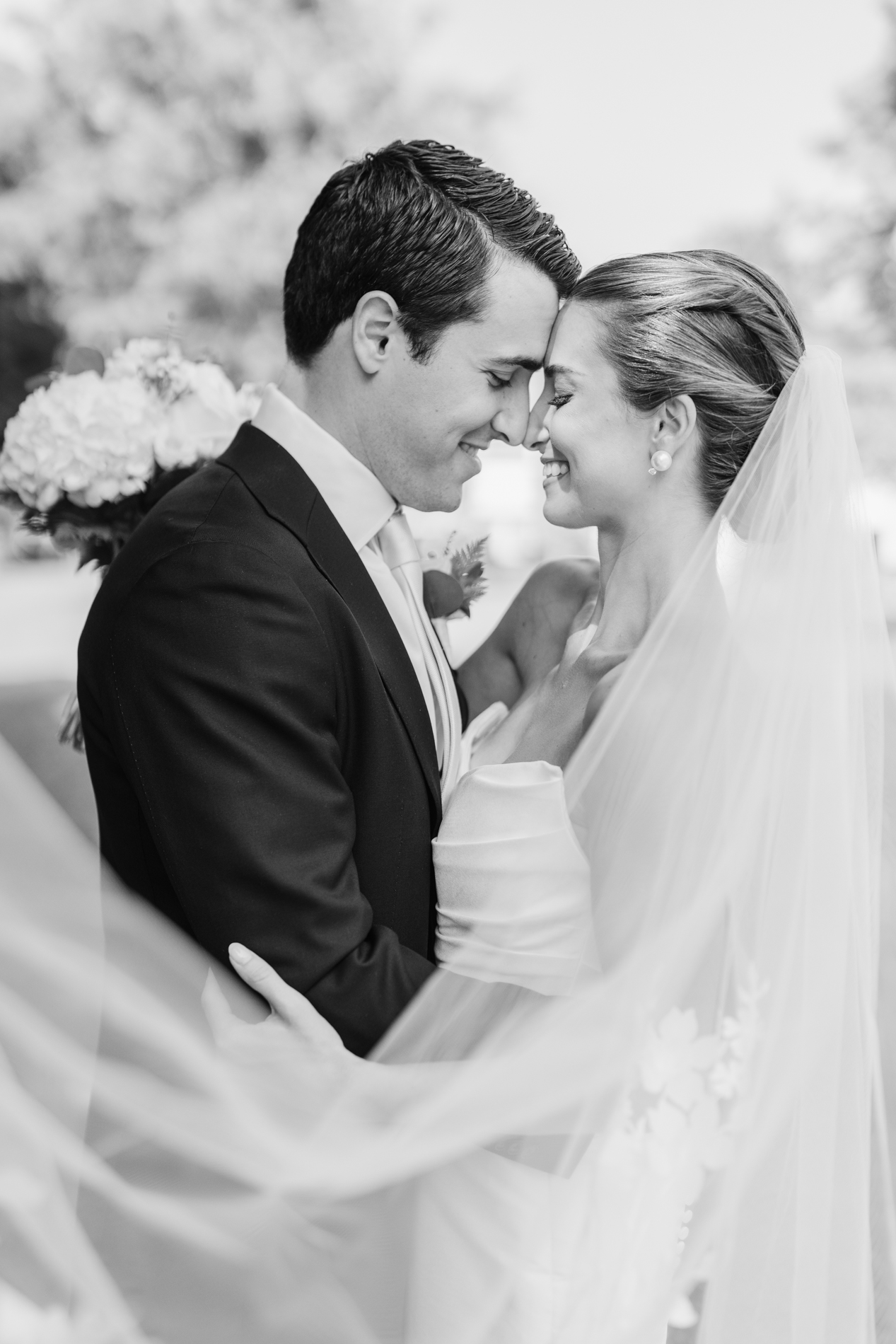 new england wedding photographer - photographing Vermont wedding at Quechee Inn - couple standing forhead to foreead