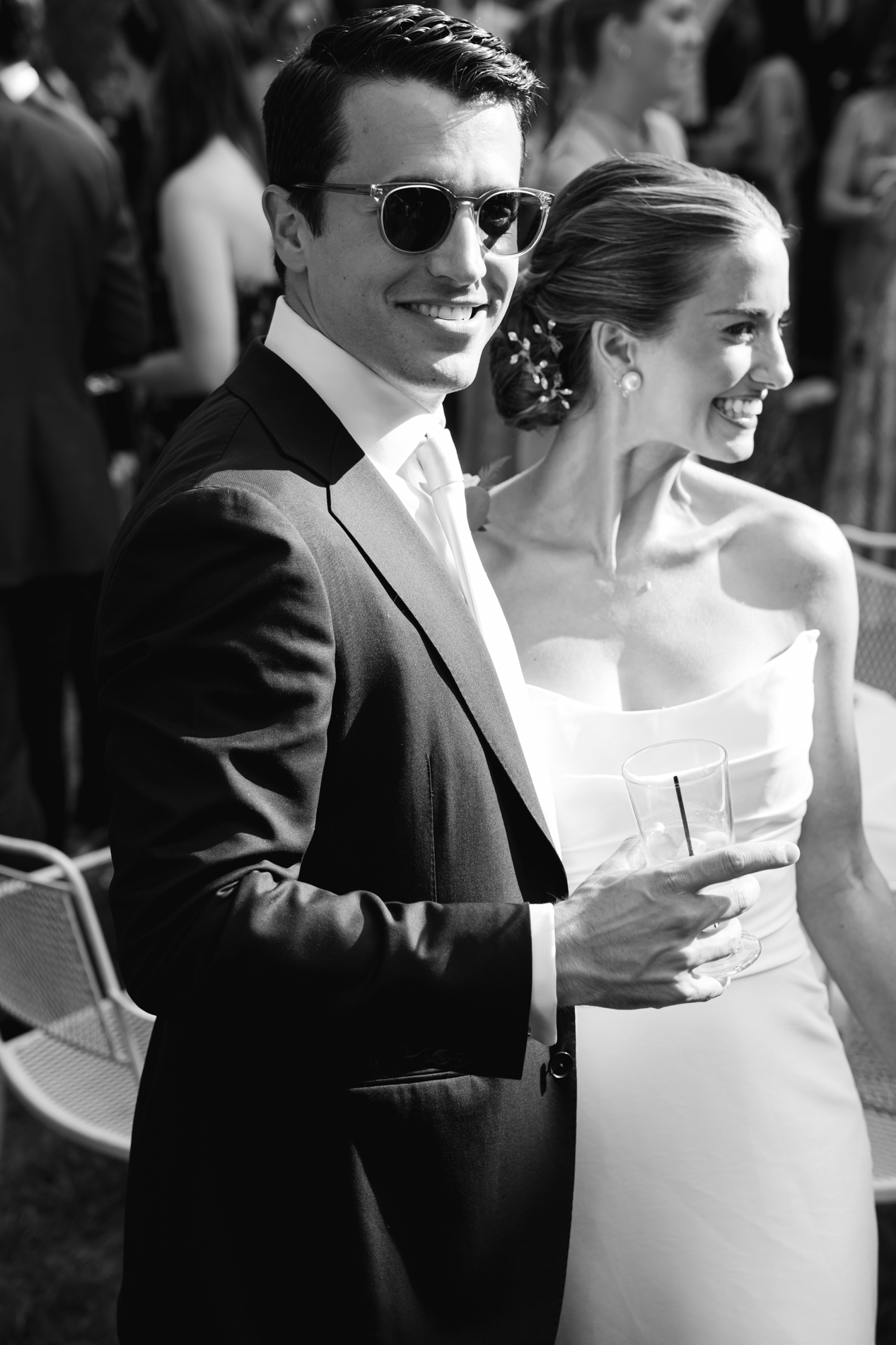 new england wedding photographer - photographing Vermont wedding at Quechee Inn - couple at cocktail hour