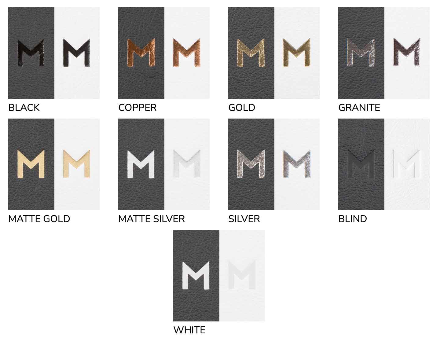 Debossing examples on material