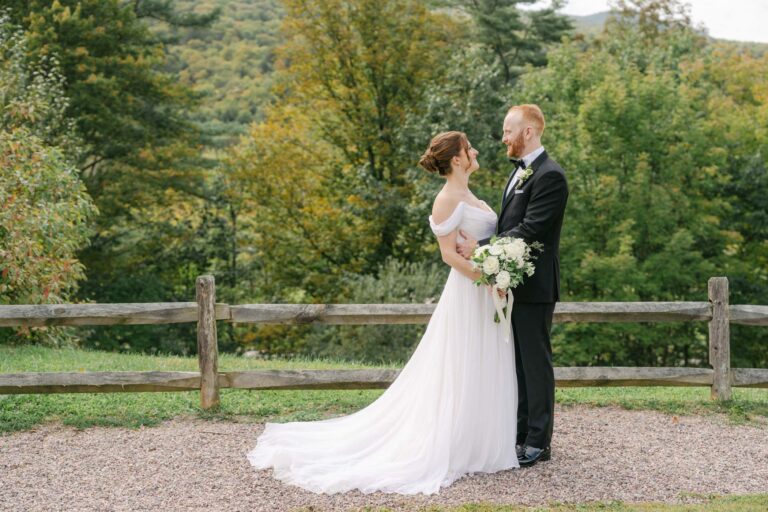 First Look portraits during Stowe Vermont Wedding at Topnotch Resort