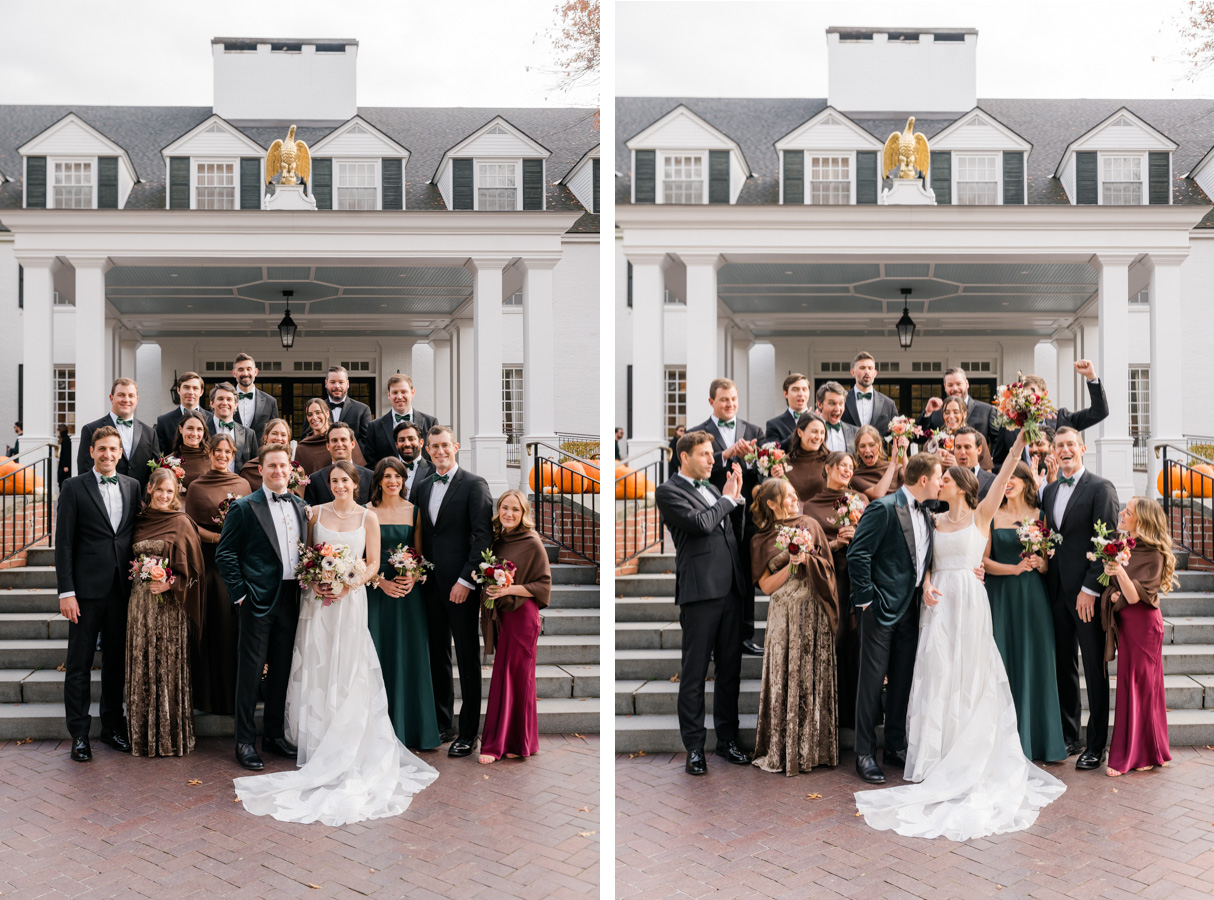 Woodstock Inn Vermont Wedding - full wedding party cheering