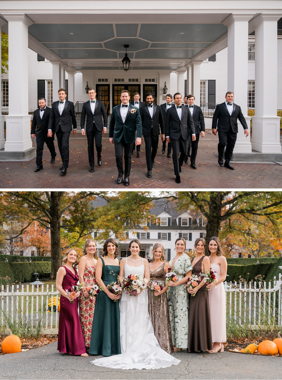 Woodstock Inn Vermont Wedding - bridesmaids and groomsmen