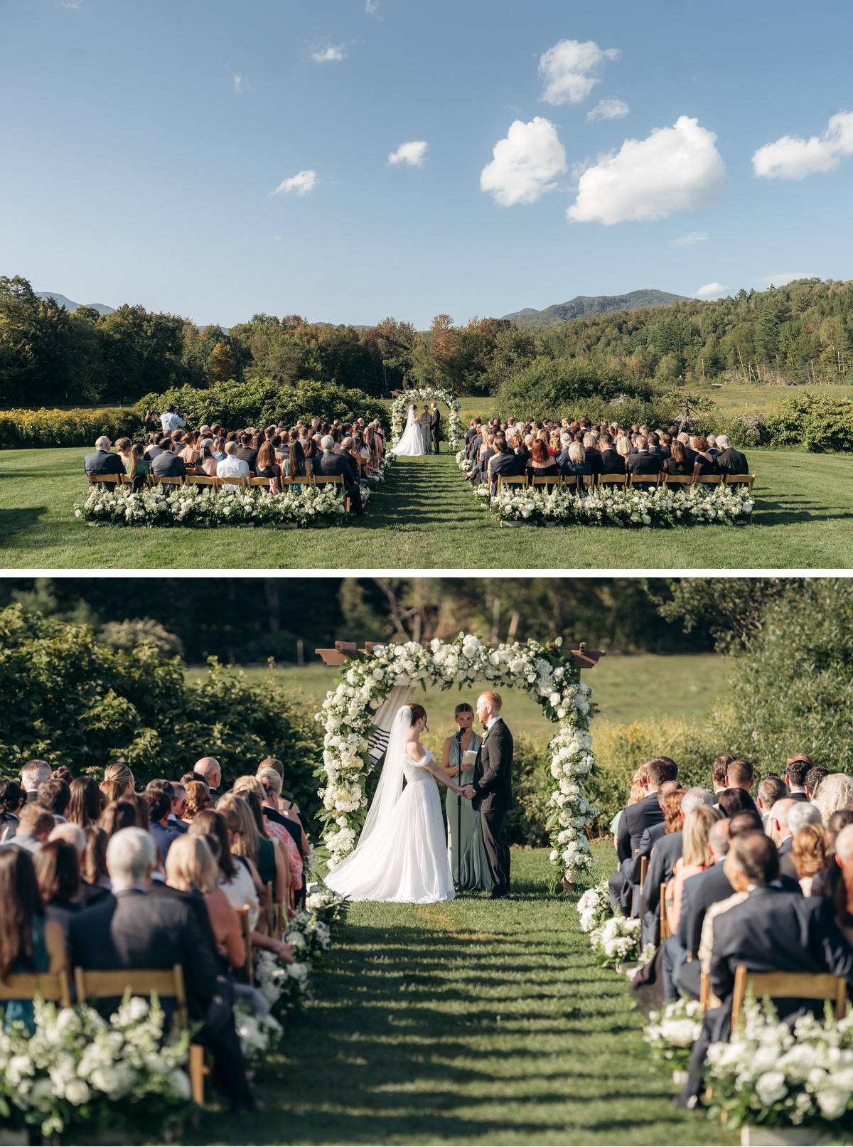 Topnotch Resort Wedding - view of ceremony setting and arbor