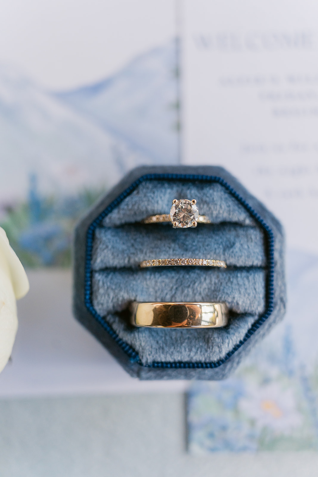 closeup of wedding rings