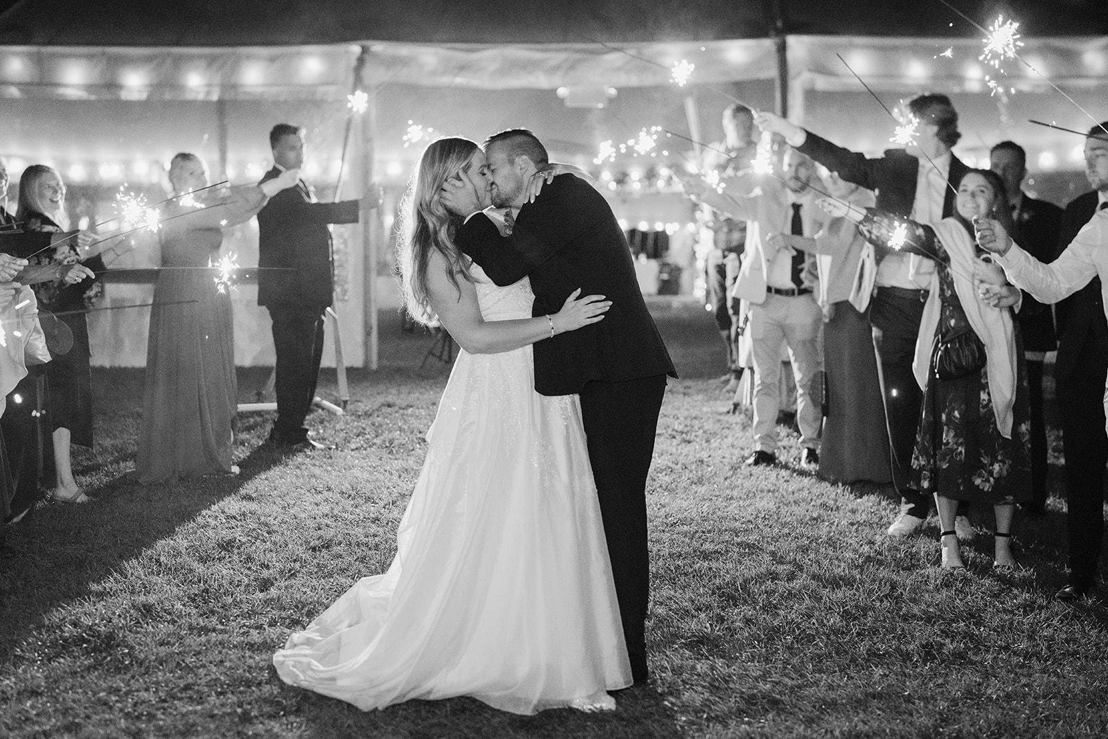 Exit kiss- Fall Trapp Lodge wedding